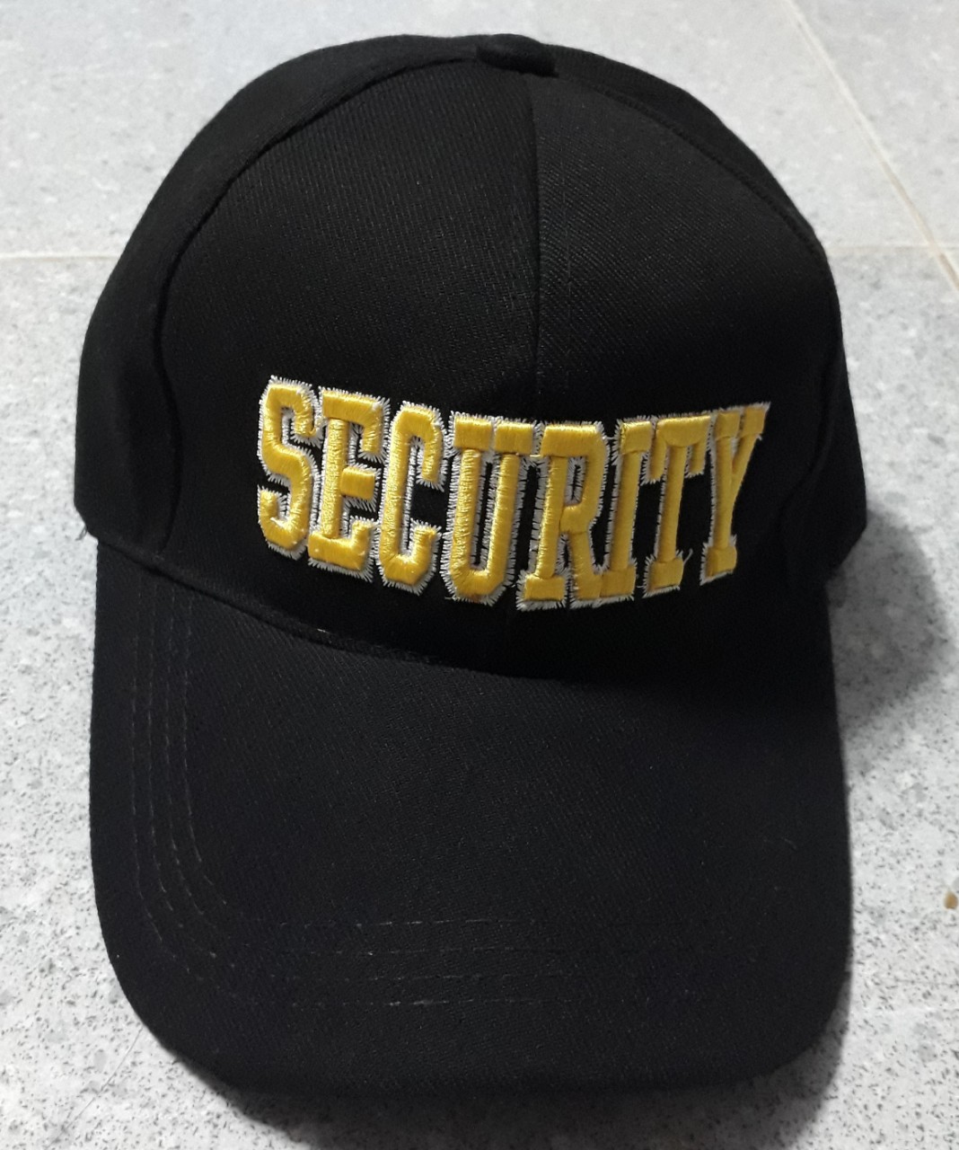 Nón lưỡi trai Bảo Vệ màu đen có thêu chữ security
